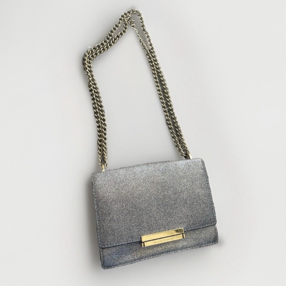 Kate Spade New York Burgess Court Blue Grey Sparkle Chain Shoulder Crossbody Bag